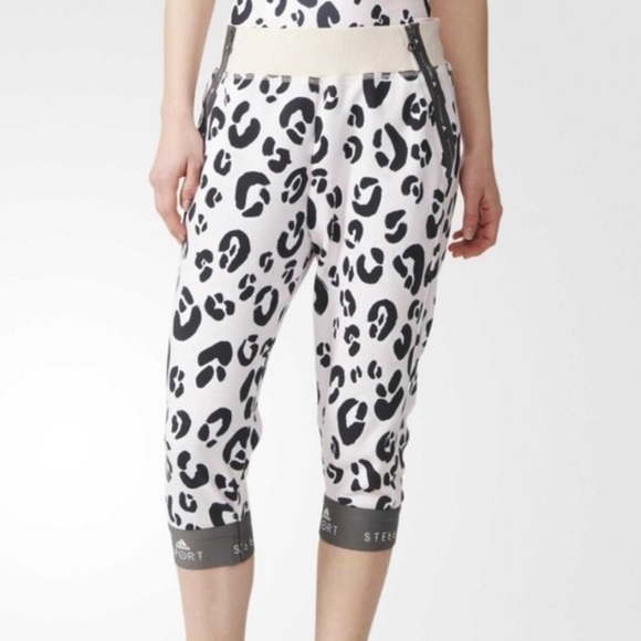 Adidas | StellaSport Pink Leopard Cropped Pant